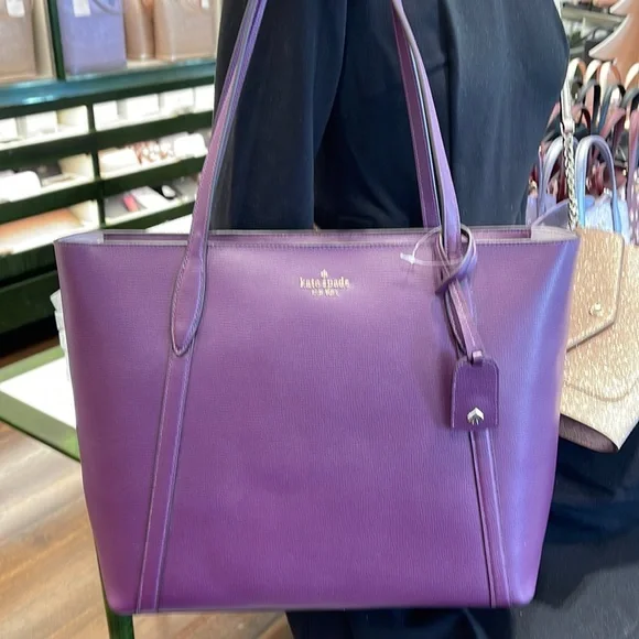 Kate Spade Cara Large Tote, COLOR:, Ripe Plum